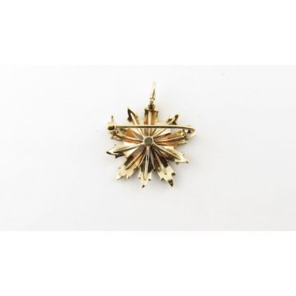 Vintage 14 Karat Yellow Gold Seed Pearl and Diamond Pendant #4364 - Picture 8 of 8